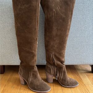 Vince Camuto Tan Suede Heeled Boots